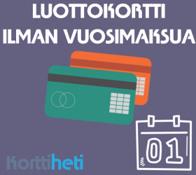 Luottokortti ilman vuosimaksua
